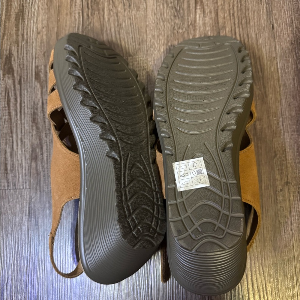 Women's Sketchers Chestnut Parallel Love Song Wedge Sandals Size 10 Like New - Picture 9 of 10
